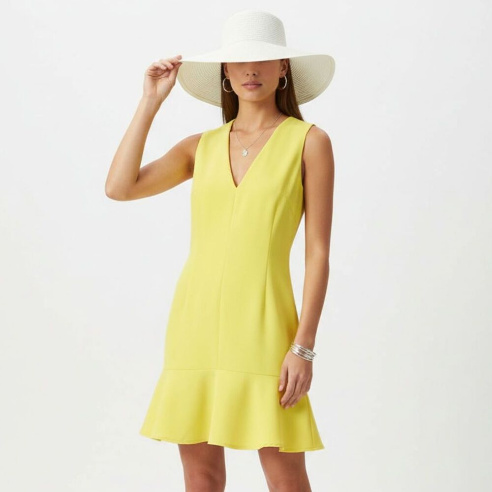 Boston Proper Yellow Sleeveless Mini Dress 10